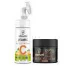 URBANGURU Man's Vitamin C Foaming Face Wash Powered by Vitamin C & Turmeric - 150ml & Coffee And Aloevera Beads Face Scrub 100gm Sulphate & Paraben Free