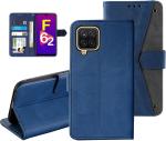 Autofocus Faux Leather Back Case Flip Cover for Samsung Galaxy F62, Samsung F62 with ID Card Slot | Foldable Stand | 2 Card Slot | 1 Cash Slot | Magnetic Closure - Executive Blue, 23587
