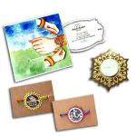 Designarium Rakhi Gift Hamper Card Diya and Krishna Ganesha Rakhi