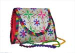 Sunvika House Handcrafted Traditional Embroidery Sling Bags|Rajasthani Sling Bags|Shoulder Bags|Crossbody Bag|Ethnic Shoulder Sling Bag for Women and Girls(Size: 20x24Cm)