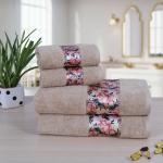 Rangoli Victoria 100% Cotton Bath Towel 450 GSM Set of 4 (2 Bath Towel & 2 Hand Towel Combo) | Hand & Bath Towels for Men & Women Super Absorbent, Quick Dry & Ultra Soft Bathing Towel I Dark Beige