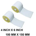 VCR 4 x 6 Direct Thermal Label Sticker - 4 x 6 inches - 100mm x 150mm - 400 Labels Per Roll - Pack of 2 Rolls - White Self Adhesive Sticker for Printing Ecommerce Shipping Labels 1 inch core