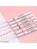 Magic Star 6 Color Flownwing Curve Highlighter Pen Set - Ideal for Coloring, Drawing & Scrapbooking