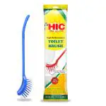 HIC Toilet Cleaning Brush with Long Handle for Bathroom and all type Toilets Cleaning (Multicolored)