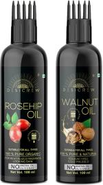 Desi Crew Rosehip and Walnut Oil Cold Pressed for Skin, Body and Hair Care 100 ml Each