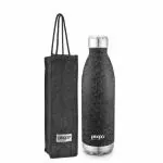 pexpo 1800ml 24 Hrs Hot and Cold Water Bottle with Jute-bag Vacuum Insulated Electro Flask (Pack of 1, Black, Steel)