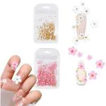 Maycreate Pink, White Acrylic 3D Flower Nail Art Charms Rhinestones Kit - Azwb2-15Nfx2Z