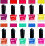 OUR Beauty Multicolor Quick Dry Long Lasting Hd Colors Nail Polish Set 2Feb2046, 80 ml (Set Of 10)