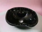 FOOTPRINT EXIM Shampoo Basin Sink Hair Washing Bowl with Drain Hole for Home Barber Shop Beauty Salon Spa Equipment (BLACK-2)