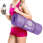 BOLDFIT NBR Yoga Mat For Women & Men-10mm mat For Home-Gym Workout Purple 10 mm Yoga Mat