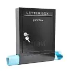 Plantex Metal Wall Mount Letter Box for gate and Wall with Magazine Holder/News Paper Holder/Outdoor Mailboxes with Key Lock (Black)