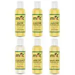MNT Combo Of Olive Oil, Castor Oil, Almond Oil, Coconut Oil, Apricot Oil and Grapeseed Carrier Oil For Hair And Skin 100 ml Each (Combo Of 6)