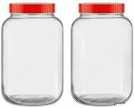 Verphx Clear Glass Pickle Jar (Pack Of 2)