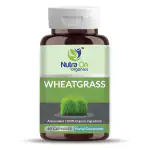Nutra On Organic Wheatgrass Extract Capsules I Effective Weight Management I Natural Detoxification I Anti-Inflammation & Energy Supplement For Men & Women - 500 mg (60 Vegan Capsule)