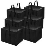 Storite Black Nylon Multi-Purpose Storage Bag With Zipper Closure And Strong Handle, 85 Ltr (Pack Of 6)