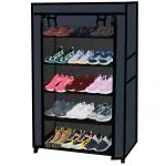 Powerest footwear stand with door & shoe stand (Black, 5 Shelves(Do-It-Yourself)