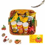 Munch Fit With A Tagline - A Tasty Way To Health Diwali Gift Hamper With A Variety Of Sweet & Salted, Tasty, & Crunchy Healthy Snacks & Puffs With Candle Stand | Diwali Corporate Gift For Employees & Clients | Pack Of 7 Varieties Of Snacks