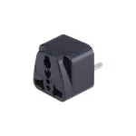 MX UNIVERSAL 2 PIN Travel Adapter India to Europe, Germany, France, Indonesia & More-Black Color (MX-3010)