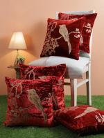 Bmode Velvet Sparro Glitter Cushion Cover Set of 5 - (16 X 16 inch , 40 X 40 cm) - Maroon