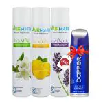 AIRMARK Room Freshener for Bedroom - Freshener Spray - Aer Spray - Long Lasting Air Fresheners for Home, Office, Cars & Toilets (Pack of 3, 125ml each) Free Dapper
