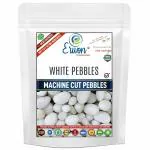 Erwon White Pebbles, Machine Cut Pebbles, Premium Pebbles for Indoor and Outdoor Plants (900 gm)