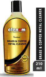 Clenom Instant Brass, Copper Metal Cleaner (Safe on Hands)(Cleaning Liquid Polish )-(210ml Pack Of 1) for Chrome, Copper, Brass, Bronze, Gold, Nickel and Stainless Steel. All Metal Cleaner