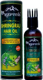 HIM AYURVEDA Bringha hair Oil combination with Bhringraj Brahmi,Amla,Jatamansi,Methi and 10 natural Herbs with Comb Applicator-100ml Hair Oil (100 ml)