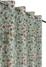 EISMOURAH 153 cm (5 ft) Velvet Room Darkening Window Curtain (Pack Of 2) (Floral, Mehndi)