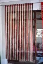 THE PROFESSIONALS Polyester Solid Pattern Beautiful Threads String Door Curtain, Window Curtain, Coloured String Curtains, Decorative Curtains - 7 Feet, Pack of 1, Maroon Multi