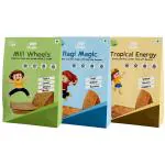 Little Grabs Combo Pack of Khakhra | Mill Wheels (Jowar/Bajra), Ragi Magic (Ragi) and Tropical Energy (Banana) | Roasted | 100 Gms Each | Pack of 3