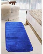 Status Contract Blue Polyester Super Soft Non-Slip Mink Carpet Runner Mat For Bedroom, Floor, Bedside And Home Decoration - 22 x 55 Inch