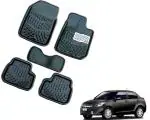 WolkomHome Car Mats Luxury Floor 3D Mat Carpets Black for Maruti Suzuki Swift Dzire Type-3