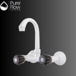 PureFlow Sink Mixer Tap Faucet for Hot & Cold Water - Wall Mounted for Kitchen, Home, Sink & Bathroom - Stylish Design for Ultimate Convenience, Kitchen Sink Mixer tap