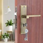 Voltizi Premium LB - 306 8 inch Plate Mortise Lock with Brass Lock Body with 3 Keys (Gold, Stainless Steel)