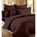 Adyna home200 TC Cotton King Striped Flat Bedsheet (Pack of 1, Brown) * .!
