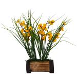 Fancy Mart Artificial Yellow Butterfly Flower in Brown Buckle Pot 30 x 30 cm (FMDB-6427)