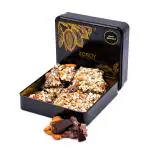 ZOROY LUXURY CHOCOLATE Almond Brittle Box of Chocolate toffee Buttercrunch Tin - 150 Gms