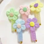Radhya Accessories pastel flower spring hairties floral hairties for kids pastel spring rubberbands for girls (Pack of 2) ponytail hairties for women