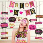 Zyozique Bridal Shower Decorations Set - Bride To Be Banner, Photo Booth Props, Cake Topper & Eye Glass | Bridal Shower Decorations Props (Pack Of 19)