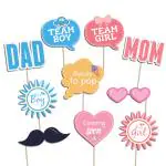 Festiko Baby Sprinkles Baby Shower Photobooth Props (Set of 10 Pcs), Baby Shower Decorations Items, Welcome Baby Decorations