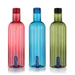 Kolorr Zeal Premium Red, Blue and Green Plastic Fridge Bottle 1 L (Set of 3)