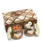 Jaiccha Ghasitaram Gifts-Diwali Hamper-Miracle Box of 2 Jars Of Channa Laddoo and Almonds-350 gram