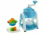 CURESTA Manual Ice Gola Slush Maker, Ice Snow Maker Machine for Home, Ice Barf Crusher Cutter Set with 3 Bowl, 1 Glass, 5 Sticks and 1 Dish - Plastic (Multicolour, Standard Size)