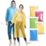 VISH CREATION Pack of 3 Disposable Pocket Size Easy to Carry Digi Raincoat Rain Guard Disposable | Emergency Rain Poncho with Hood Clear Raincoat (Rain Card)
