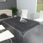 MONKDECOR PVC 3D Transparent 10 Seater Rectangular Dinning Table Cover With Silver Lace (Size-60x108 Inches)