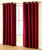 SIRJANHAAR Red Abstract Polyester Long Door Curtain 274 cm 8.99 ft - Pack of 2