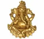 Idol Collections Gold Brass Kamlasana Ganesha Ganesh Murti Statue Wall Hanging, Idol Collections Multicolor Resin Horse With Foal Decorative Home Decor Showpiece Figurine For Office Shop Festive Gifting, 8 Inch