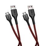 [2Pack 3m] Agnille USB Type-C Double Braided 3.1A Fast Charging & Data Transfer Cable-Red