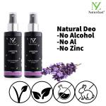 NatureZest Laventeen Natural deodorant body spray Pack of 2, (100ml, 100ml)