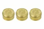 Spillbox Innovation LLP Handcrafted Brass Pooja Box / Puja Box / Roli / Chawal / Chandan / Haldi / Kumkum Puja Box / Sindoor / Turmeric / Dabbi / Dani Lid Holder - Pack of 3